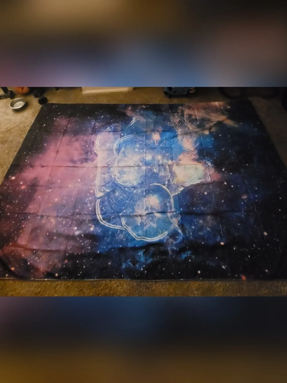 Galaxy Astronaut Tapestry Wall Art - Blue & Pink